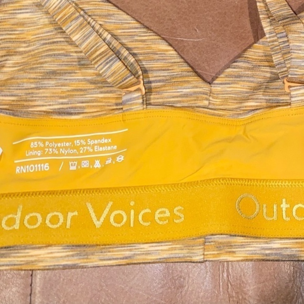 NWT Outdoor Voices Spacedye Bra Yellow - Picture 8 of 8